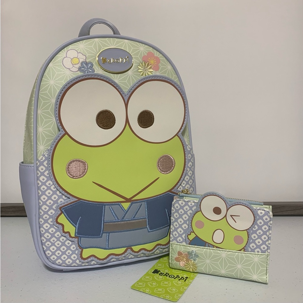 Her Universe Keroppi Wagara Kimono Mini Backpack & Mini Wallet-New